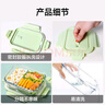欣美雅（xinmeiya）玻璃飯盒微波爐加熱學(xué)生上班族帶飯保溫餐盒分隔便當(dāng)盒密封保鮮盒 長無隔1090ml+小圓480ml+包+餐具 曬單實拍圖