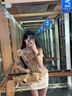 LDBE花朵印花短袖t恤女夏季高級感寬松美式復古修身顯瘦正肩體恤上衣 燕麥灰 L 【110-120斤】 曬單實(shí)拍圖