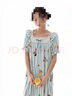 親嘴貓【蠟筆小新】短袖睡裙女春夏季可愛(ài)莫代爾棉家居服方領(lǐng)外穿 2791幻藍色女 方領(lǐng)睡裙 M 曬單實(shí)拍圖