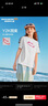 Skechers斯凱奇兒童夏季吸濕短袖T恤舒適休閑透氣運動(dòng)上衣P225K085 【舒適純棉】亮白色/0019 140 曬單實(shí)拍圖