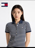 TOMMY HILFIGER25春夏新款女經(jīng)典1985珠地網(wǎng)眼休閑條紋多色修身短袖T恤POLO 藏青條紋0X4 L （推薦：115-125斤） 曬單實(shí)拍圖