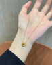 VTL9999足銀項(xiàng)鏈女雙環(huán)碎冰冰純銀鎖骨鏈圓環(huán)生日七夕情人節(jié)禮物女 足銀項(xiàng)鏈【精美禮盒裝+金色】 曬單實(shí)拍圖