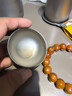 捷蜂純鈦旅行茶具快客杯戶外露營便攜鷹嘴泡茶器套裝冰花雙層防燙超輕 純鈦（一壺四杯一茶罐）+便攜包 曬單實拍圖