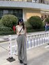 佐敘褲子女寬松顯瘦闊腿褲夏季薄款冰絲日系慵懶山本褲高腰垂感拖地褲 咸菜色 常規(guī) S （80-95斤） 曬單實拍圖