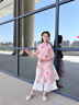 迪士尼（Disney）童裝漢服女童夏季套裝2025新款兒童唐裝中國風旗袍裙女孩套裝裙子 粉色 110 建議4~5歲（100-110cm） 曬單實拍圖
