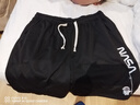 NASA GISS短褲男薄款運動籃球褲子寬松休閑五分沙灘褲 黑色 5XL(195/94A)  曬單實拍圖