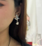 栢啟歆不對(duì)稱蝴蝶流蘇耳環(huán)耳夾女小眾獨(dú)特?zé)o耳洞耳釘珍珠耳墜高級(jí)感耳飾 蝴蝶流蘇耳環(huán)【925銀針耳釘款】 曬單實(shí)拍圖