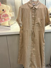 TOMMY HILFIGER【復(fù)古工裝風(fēng)】25夏季女裝斜紋收腰顯瘦襯衫裙連衣裙04316 深綠色L9F M 曬單實(shí)拍圖