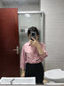 百圖betu女裝春夏新款襯衫基礎(chǔ)寬松落肩七分袖襯衫女2302T36 玫紅色 XS 曬單實(shí)拍圖