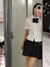妙奕嘉jk制服jk套裝情侶禮物jk制服套jk制服學(xué)院風(fēng)JK制服JK百褶裙jk襯衫 白色短袖+碳灰短裙+領(lǐng)結【套裝】 S 曬單實(shí)拍圖