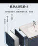 歌迪瓦（GEDIWA）落地式太空鋁浴室柜小戶型陶瓷盆支架陽臺洗臉手盆臺衛(wèi)生間洗手臺 43x35cm陶瓷+雙層柜+冷熱龍頭 曬單實(shí)拍圖