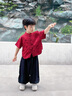 DOMIAMIAKIDS2025新款寶寶表演服禮服兒童漢服改良夏季男女童古裝短袖唐裝 男童（套裝） 150 【建議身高141-150cm】 曬單實(shí)拍圖
