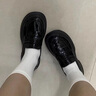 霍蜻厚底樂(lè)福鞋女2025春夏季新款英倫風(fēng)百搭JK配裙子小皮鞋女增高單鞋 黑色【亮光】 37 (235mm) 曬單實(shí)拍圖