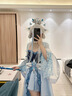 班達熊露娜霜月吟cos服傳說(shuō)皮膚冰霜cosplay王者榮耀游戲周邊二次元露娜cos服+隨機項鏈+假發(fā)2XL 曬單實(shí)拍圖