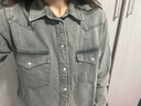 Levi's李維斯25年秋冬新款女士美式復(fù)古水洗做舊休閑牛仔襯衫外套 墨灰 M 曬單實(shí)拍圖