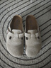 BIRKENSTOCK勃肯德國進口男女款牛皮絨面革軟底Boston包頭拖鞋 灰色窄版560773 36 曬單實拍圖