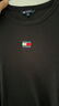 TOMMY JEANS【張元英同款】25夏季女螺紋修身重磅短袖/美式系結(jié)短T 【螺紋款】】黑色BDS S 曬單實拍圖