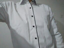 伯曼（Boman）保暖襯衫男加絨加厚秋冬季長(cháng)袖純色白襯衣商務(wù)免燙職業(yè)正裝男上衣 白色黑條B1675 38 曬單實(shí)拍圖
