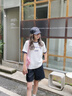 棠暖牛仔短褲女夏季薄款外穿寬松a字熱褲垂感2025新款休閑三五分褲子 丹寧藍 M 95-110斤 曬單實(shí)拍圖