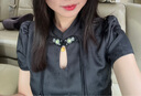 紅袖新中式連衣裙夏季2024新款女裝 國風(fēng)提花鏤空立領(lǐng)收腰改良旗袍裙 黑050 S 曬單實拍圖