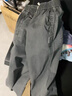 美式復古男士舒適褲休閑松緊腰寬松直筒工裝長(cháng)褲百搭工地干活褲 灰色 【潤B81】 M 默認尺碼1 【建議90-110斤】】 曬單實(shí)拍圖