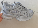 百思圖2025夏季新款網(wǎng)面鏤空透氣老爹鞋厚底增高女休閑鞋D5810BM5 銀灰色 透氣款 39 曬單實(shí)拍圖