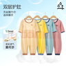 上寶麥夏款兒童連體睡衣蘭精莫代爾薄款七分袖男女童家居服 果凍藍(lán)150碼 曬單實(shí)拍圖