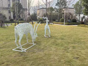 匯奇尚品不銹鋼鏤空梅花鹿雕塑抽象動物戶外公園草坪花紋鹿擺件售樓部造景 定制 曬單實拍圖