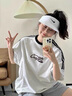 QGF美式短袖t恤女春夏季新款小眾設(shè)計(jì)感寬松半袖體恤女裝休閑上衣服 灰色 M 曬單實(shí)拍圖