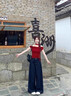 爾山集一字肩花朵性感短袖T恤女夏季緊身褶皺辣妹純欲露肩修身上衣 【紅色】S（95斤以?xún)龋?曬單實(shí)拍圖
