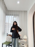 鴨鴨（YAYA）佟麗婭同款城市輕戶外沖鋒羽絨服女短款冬新款收腰撞色派克服外套 米色 M 160/84A 曬單實(shí)拍圖