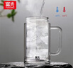 富光雙層玻璃杯支持團購定制泡茶杯辦公杯帶把 大容量男女水杯子580ML 曬單實拍圖