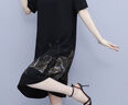皮爾卡丹（pierre cardin）大碼女裝2025夏新款胖mm時(shí)尚優(yōu)雅中長(zhǎng)款寬松洋氣復(fù)古媽媽裝連衣裙 黑色 4XL 建議155-170斤 曬單實(shí)拍圖