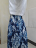 顏域復(fù)古印花半身裙女2024新款夏季藍(lán)色A字裙中長(zhǎng)款半裙高腰裙子 藍(lán)花 M/38 曬單實(shí)拍圖