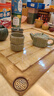 良渚文化（LIANGZHU CULTURE） 文創(chuàng)越窯青瓷復古茶杯茶具套裝一壺二杯玉琮紋飾泡茶壺 綠色 曬單實拍圖