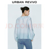 UR2025秋季新款女裝荷葉邊V領(lǐng)系帶寬松長(cháng)袖罩衫襯衫UWM250021 淡藍 (面料微透) S 曬單實(shí)拍圖