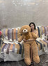RWTW特大號抱抱熊泰迪熊布娃娃熊貓公仔玩偶女孩毛絨玩具生日禮物女 泰迪熊白色 1.4米 曬單實拍圖