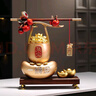 赟婭稱心如意聚寶盆擺件招財(cái)聚財(cái)家居客廳辦公室桌面裝飾品開業(yè)喬遷禮 一桶金稱心如意+底座+躺賺貓 曬單實(shí)拍圖