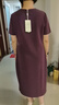 拉倫菲韻高端品牌 短袖連衣裙女2025夏季新款氣質寬松減齡顯瘦直筒t恤長裙 紫色 M 【適合90-115斤】 曬單實拍圖