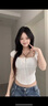 蕾絲方領(lǐng)泡泡袖小衫短袖t恤女夏季2025新款修身設(shè)計感小眾上衣服 白色 M 曬單實拍圖