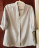 晚白【新品】高級感緞面襯衫女2025秋款通勤氣質(zhì)V領(lǐng)中袖小衫上衣 灰色 XL 曬單實(shí)拍圖