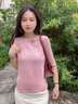 TKSY酒紅色一字領中袖打底衫女裝春秋2025新款內搭修身針織上衣薄 酒紅色 【針織面料】 2XL (130-140斤) 曬單實拍圖