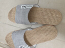 回力四季亞麻拖鞋男防滑夏季條紋家居室內春秋吸汗透氣舒適情侶涼拖女 咖啡色 42-43 【適合41-42碼的腳穿】 曬單實(shí)拍圖