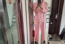 安初夏2025夏季新款設(shè)計師寬松小眾輕奢男士休閑薄款簡約氣質(zhì)西裝套裝 粉色套裝 L 【110-130斤】建議 曬單實拍圖
