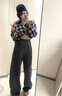 大嘴猴（paul frank）休閑褲男2025春季美式彎刀褲男士寬松運動(dòng)衛褲子男 XL  黑色  曬單實(shí)拍圖