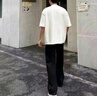 7家優(yōu)品冰絲休閑褲男士夏季薄款垂感西裝褲寬松直筒修身微喇長褲子男 SBXS-C955黑色 2XL 曬單實拍圖