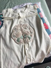 DUUDUU嬰兒國風(fēng)刺繡連體衣新生兒中式無袖哈衣夏季寶寶爬爬服米色  80cm 曬單實(shí)拍圖