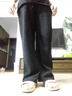 啄木鳥(niǎo)春秋棉褲子闊腿褲女高腰顯瘦2026新款運動(dòng)褲直筒寬松休閑褲 SR-20#一黑色【闊腿九/分褲】 L 建議105-120斤 曬單實(shí)拍圖