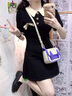 微光里2025新款茶歇法式氣質(zhì)小個(gè)子黑色polo連衣裙子女裝夏季a字短裙 立領(lǐng)小黑裙【黑色 L】 曬單實(shí)拍圖