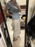 Olrain歐芮兒簡(jiǎn)約壓褶鉛筆半裙夏季2025新款松緊腰仙氣浪費(fèi)中長(zhǎng)裙 淺黃色 M 曬單實(shí)拍圖